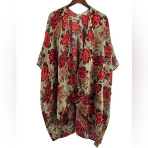 Gold Coast Light Weight Sheer Open-Front Wrap Kimono